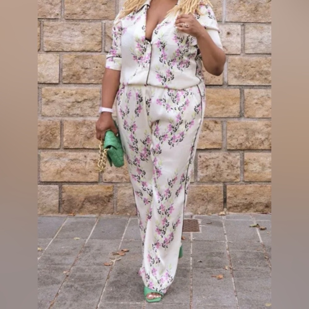 Zara - Printed Pajama Style Trouser - Medium